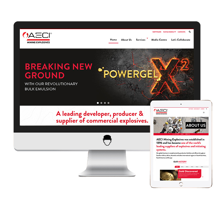 Aeci mining explosives web design and development portfolio