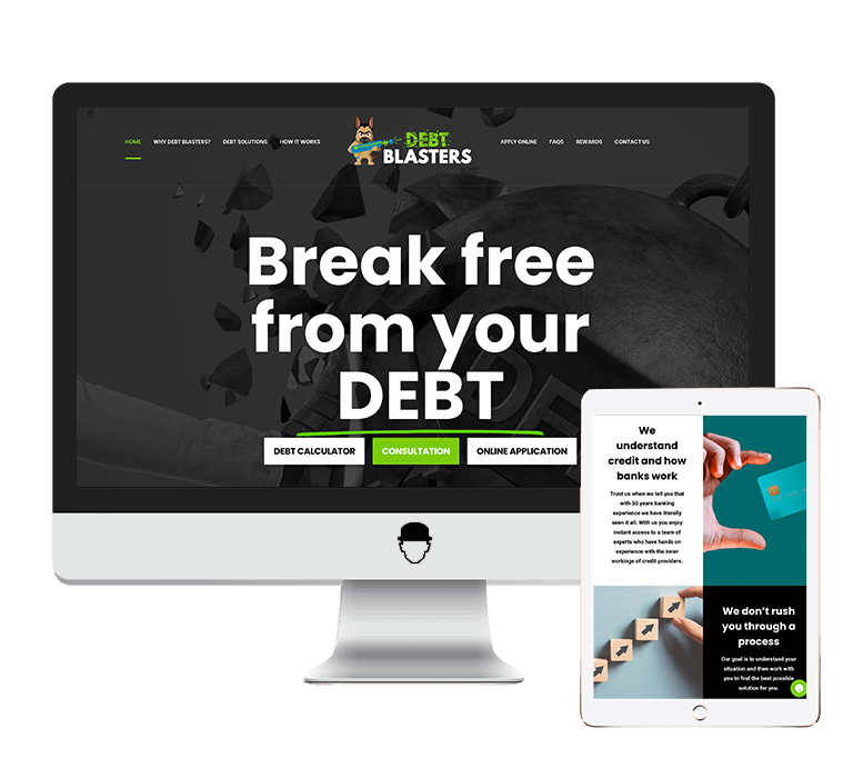 Debt blasters web design and development portfolio