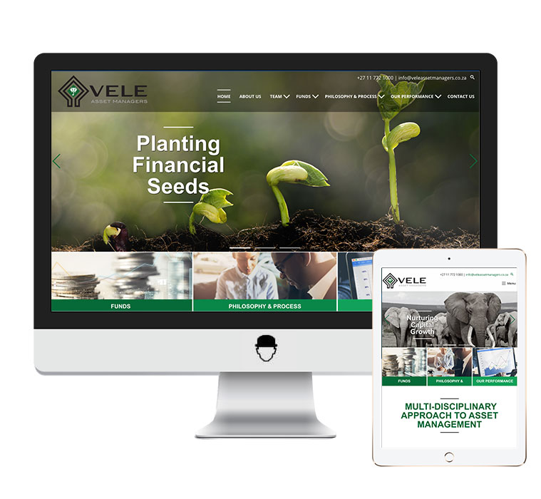 Vele asset managers web design and development portfolio